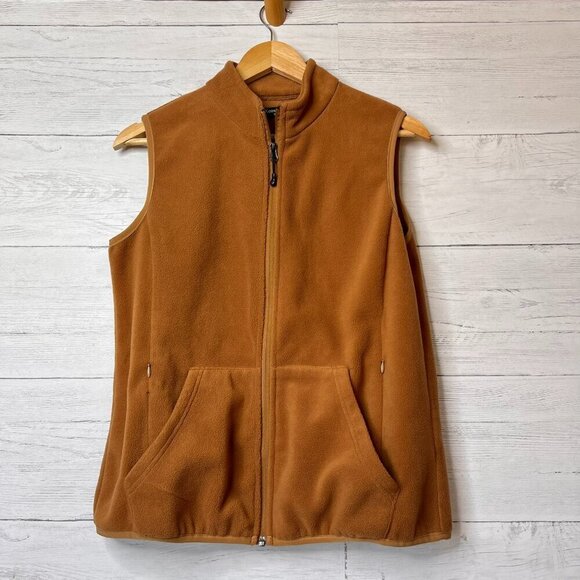 Xeoxarel Vest Womens Size Small Camel Brown Six Pocket Fleece Casual Comfy - Picture 1 of 14